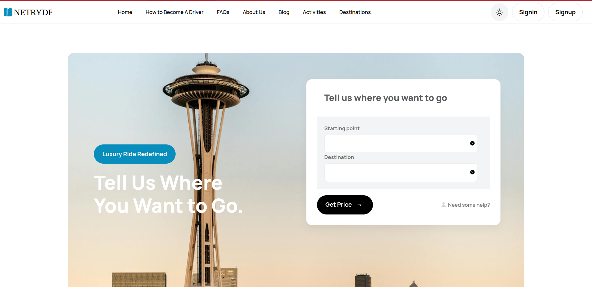 Netryde — Web Client Rewrite Screenshot